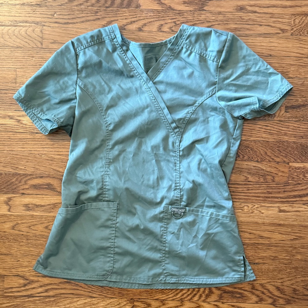 Olive Green Cherokee Women's Scrub Set